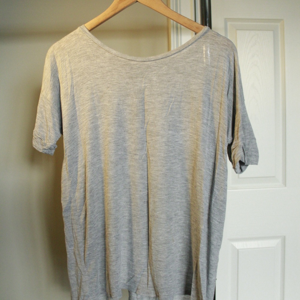 Grey Open Back Tee